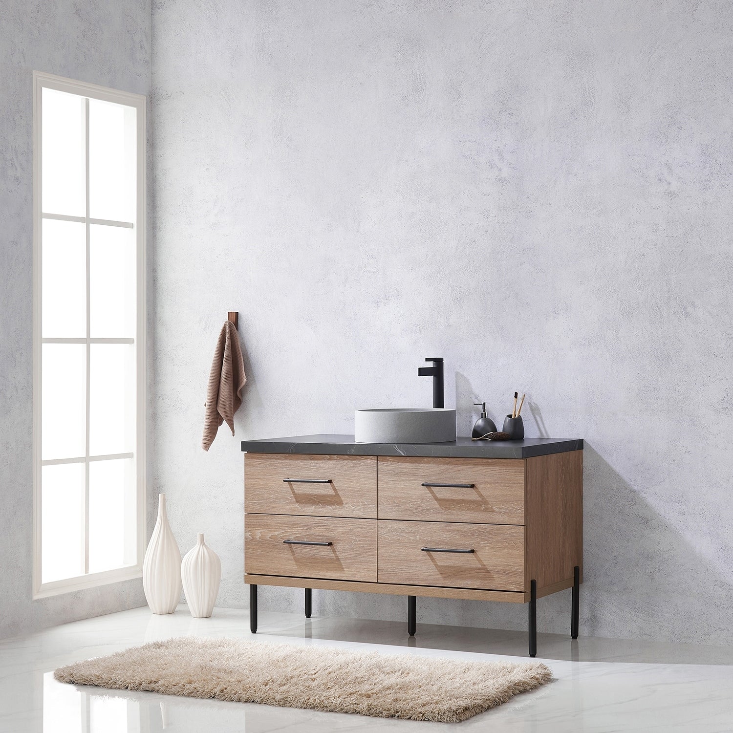 Trento Bath Vanity with Sintered Stone Top with Concrete Sink (C)