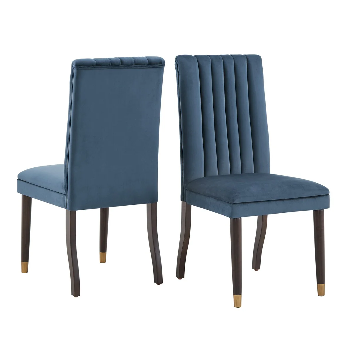 Andrea Velvet Channel Back Dining Chairs (Set of 2) by iNSPIRE Q Modern