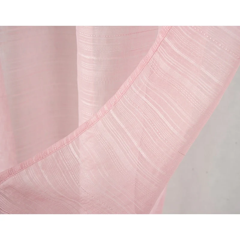 Erica Striped Doily Single Grommet Curtain Panel - (1x) 54 x 90 in. - (1x) 54 x 90 in.