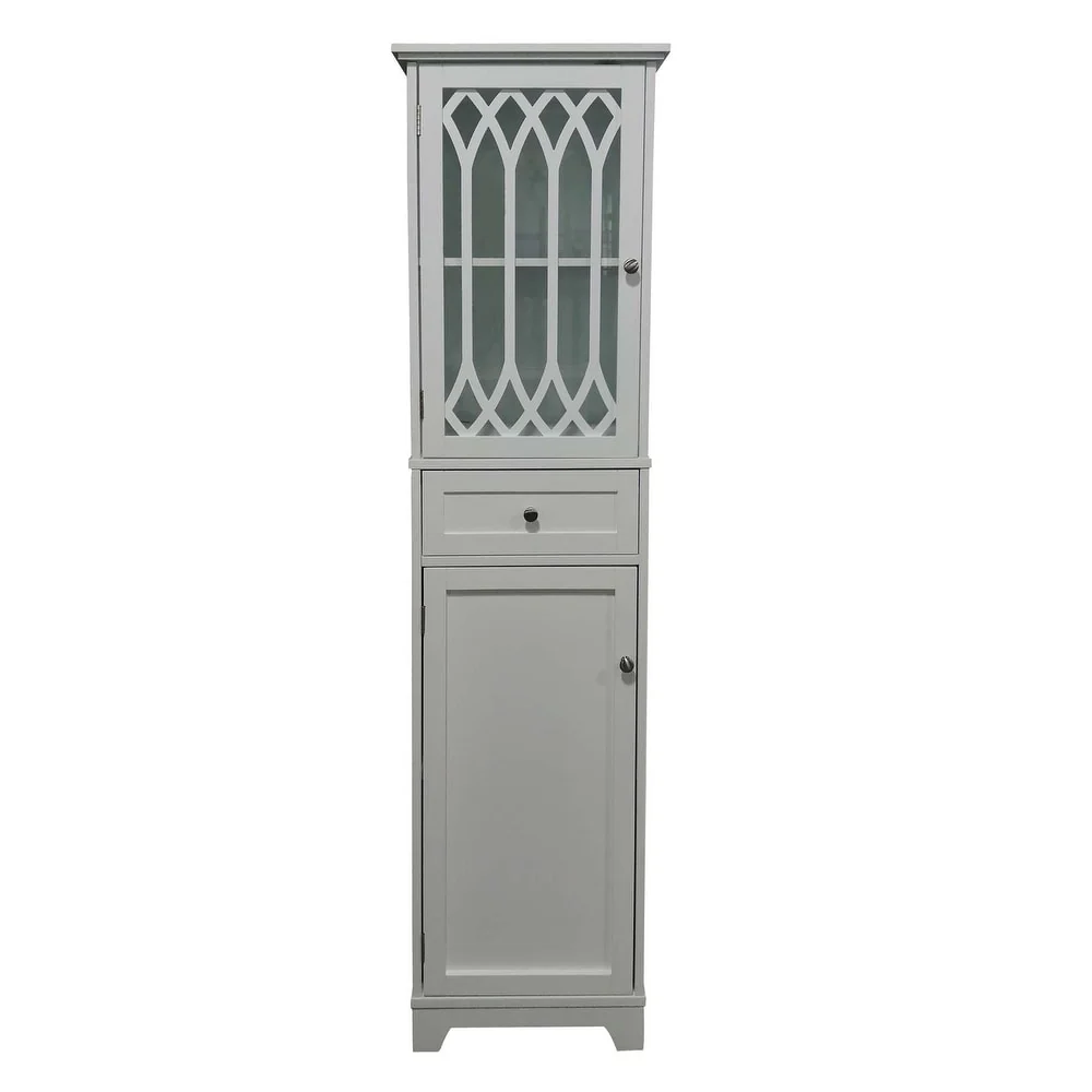 Tall Bathroom Storage Cabinet - Linen Tower, White