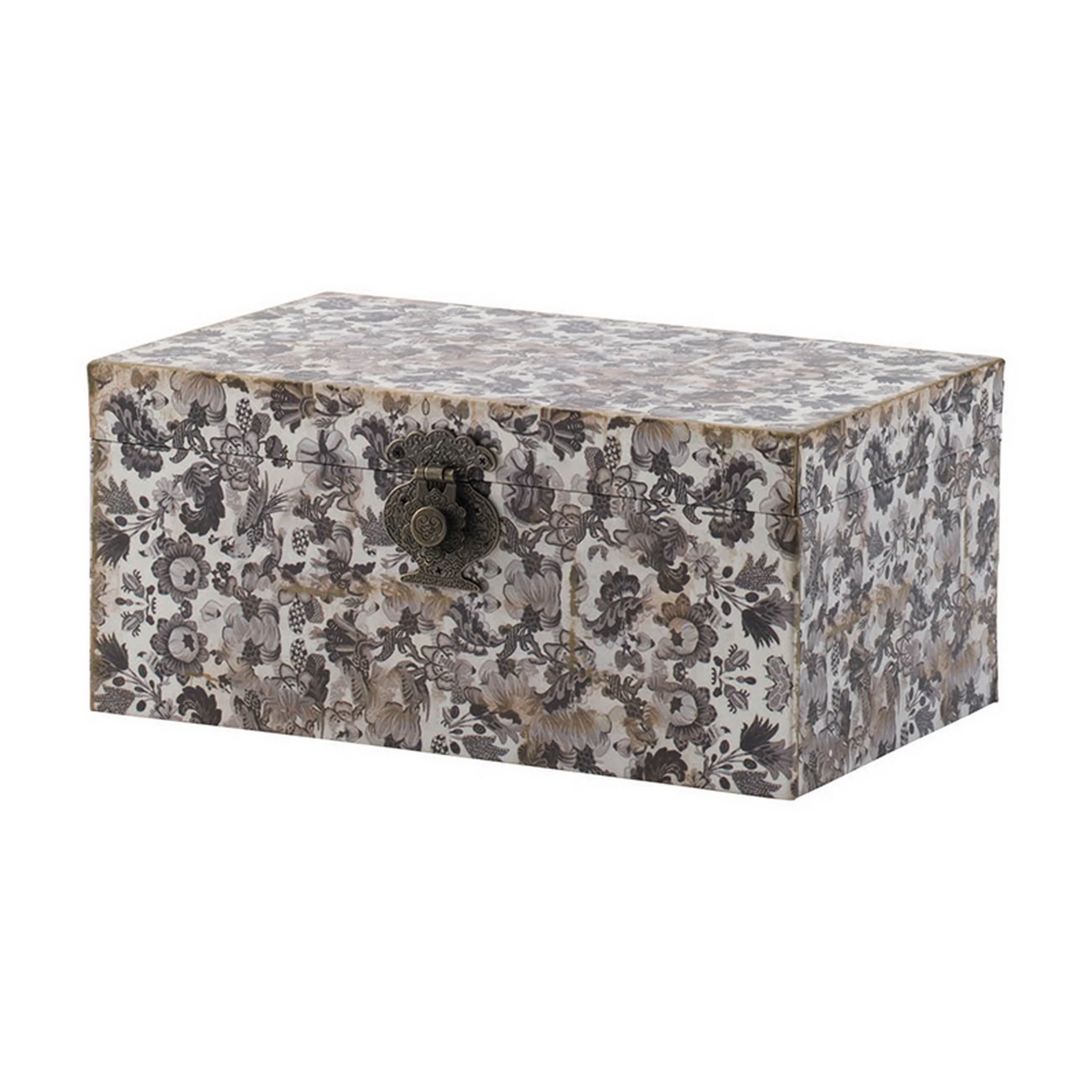 Leo Set of 3 Storage Boxes, Vegan Leather Lining, Ornate Printed Designs