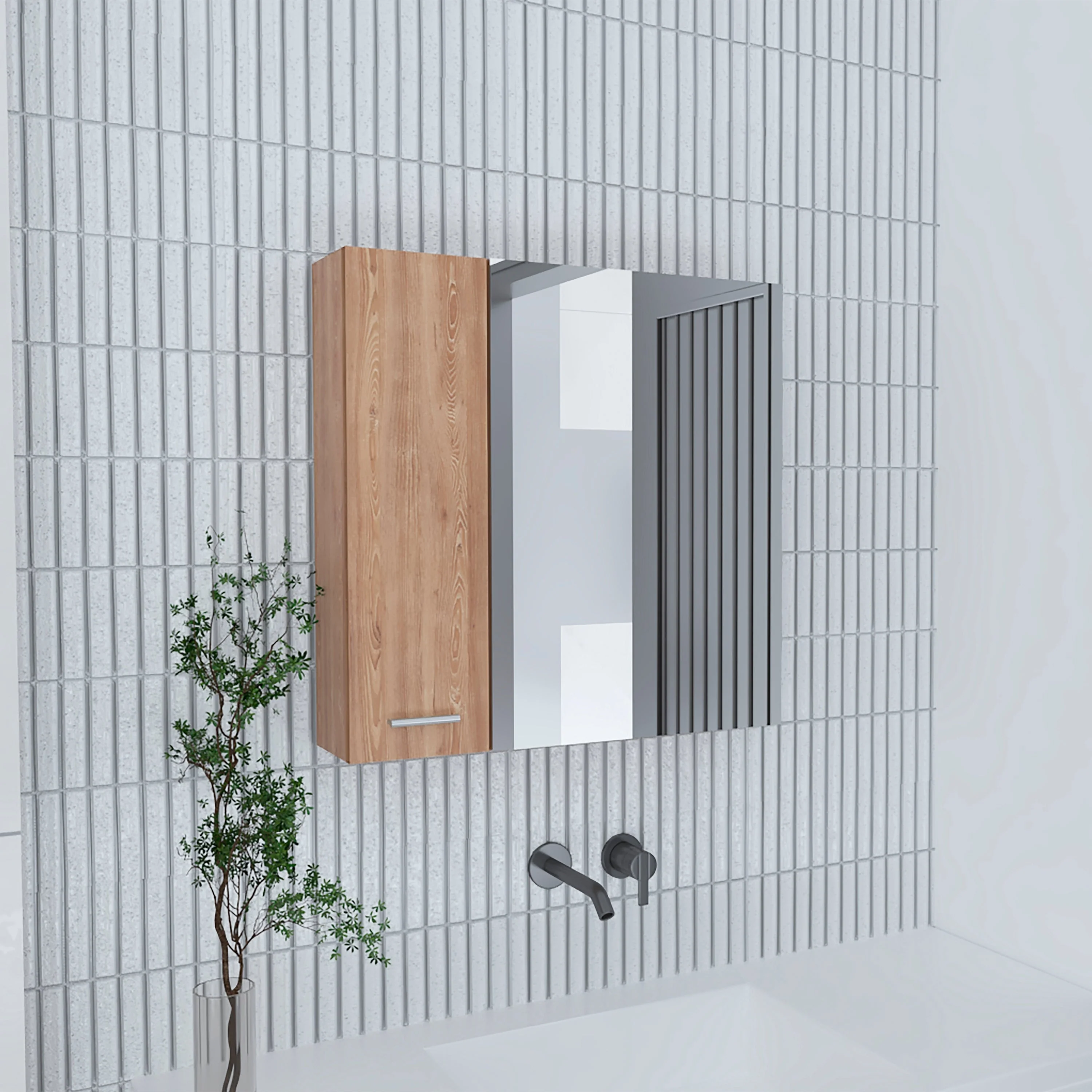 FM Furniture Kenya 24-inch Wide Medicine Cabinet with Mirror
