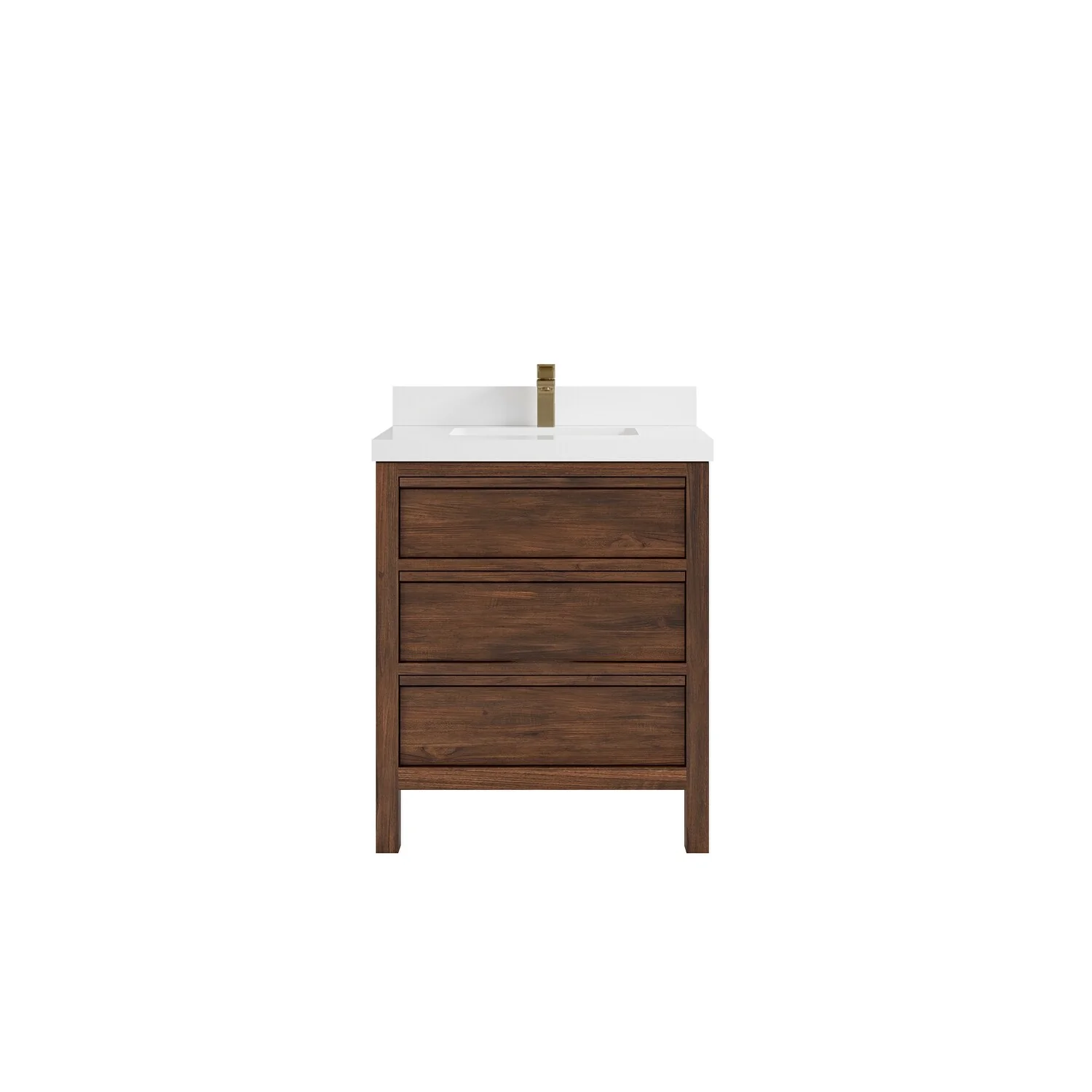 Willow Collections 30 in. W x 22 in. D Elizabeth Solid Teak Wodd Single Sink Bathroom Vanity with Countertop