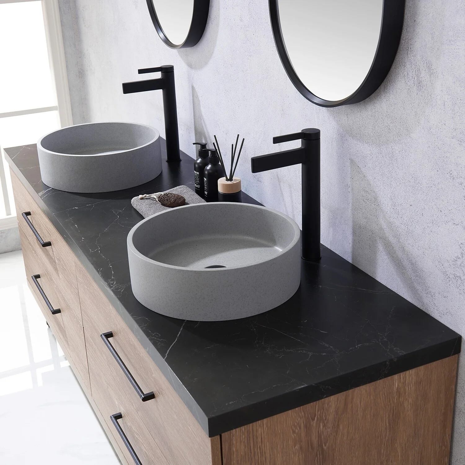 Trento Bath Vanity with Sintered Stone Top with Concrete Sink (C)