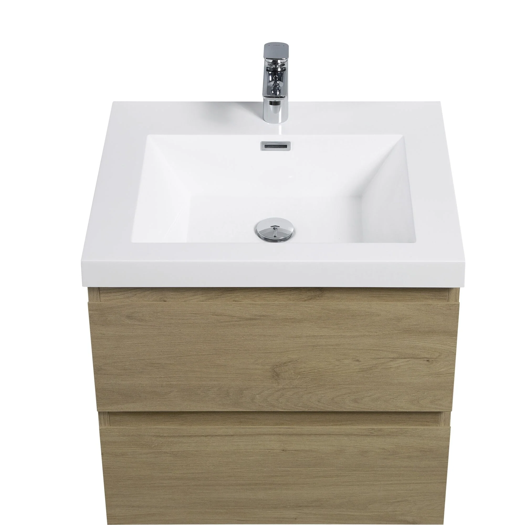 MDF Floating Bathroom Vanity with Integrated Resin Sink