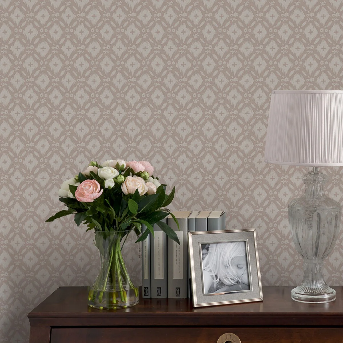 Laura Ashley Whitebrook Dove Grey Wallpaper
