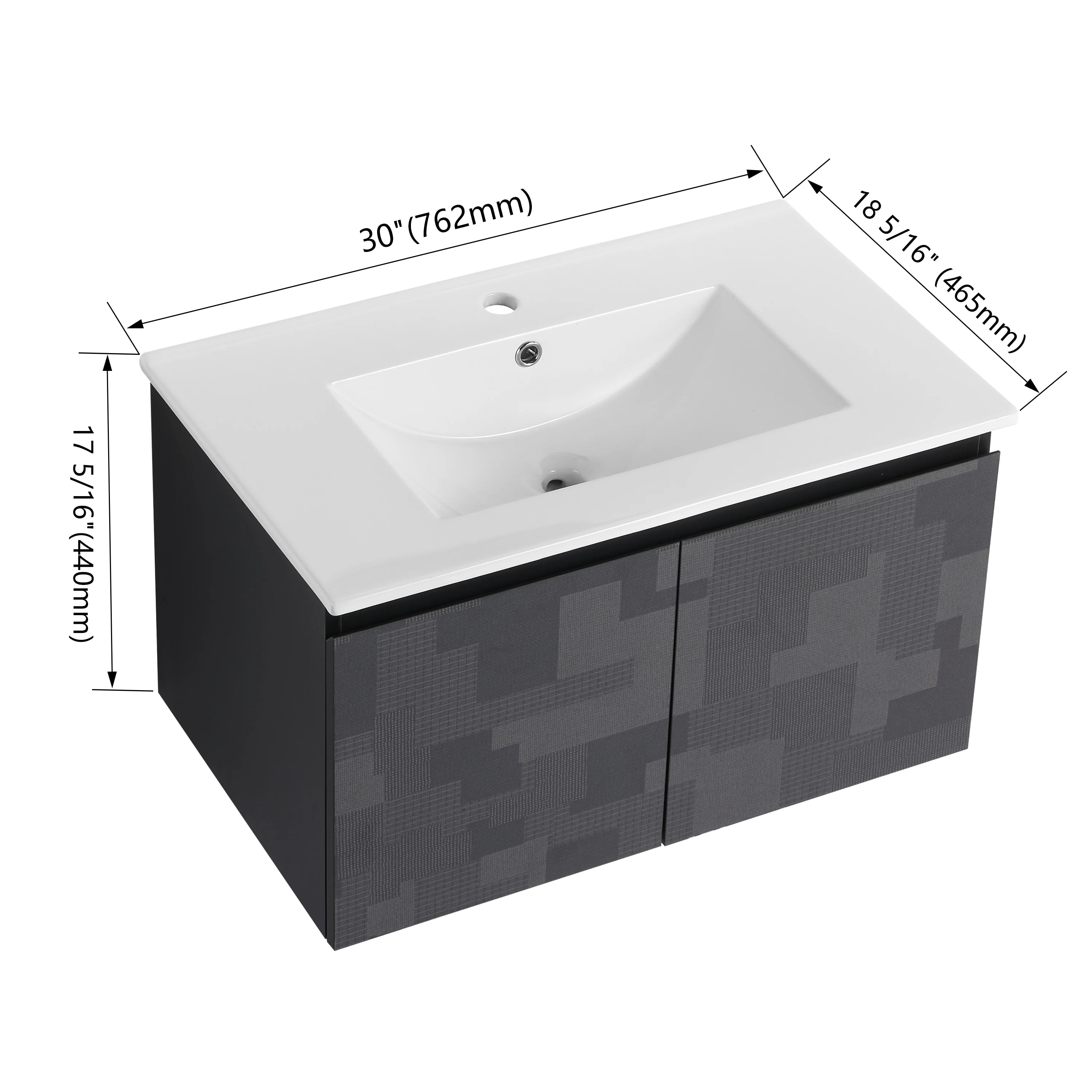 BNK 24/30/48 Inch Double Sink Bathroom Vanity with Soft Close Door