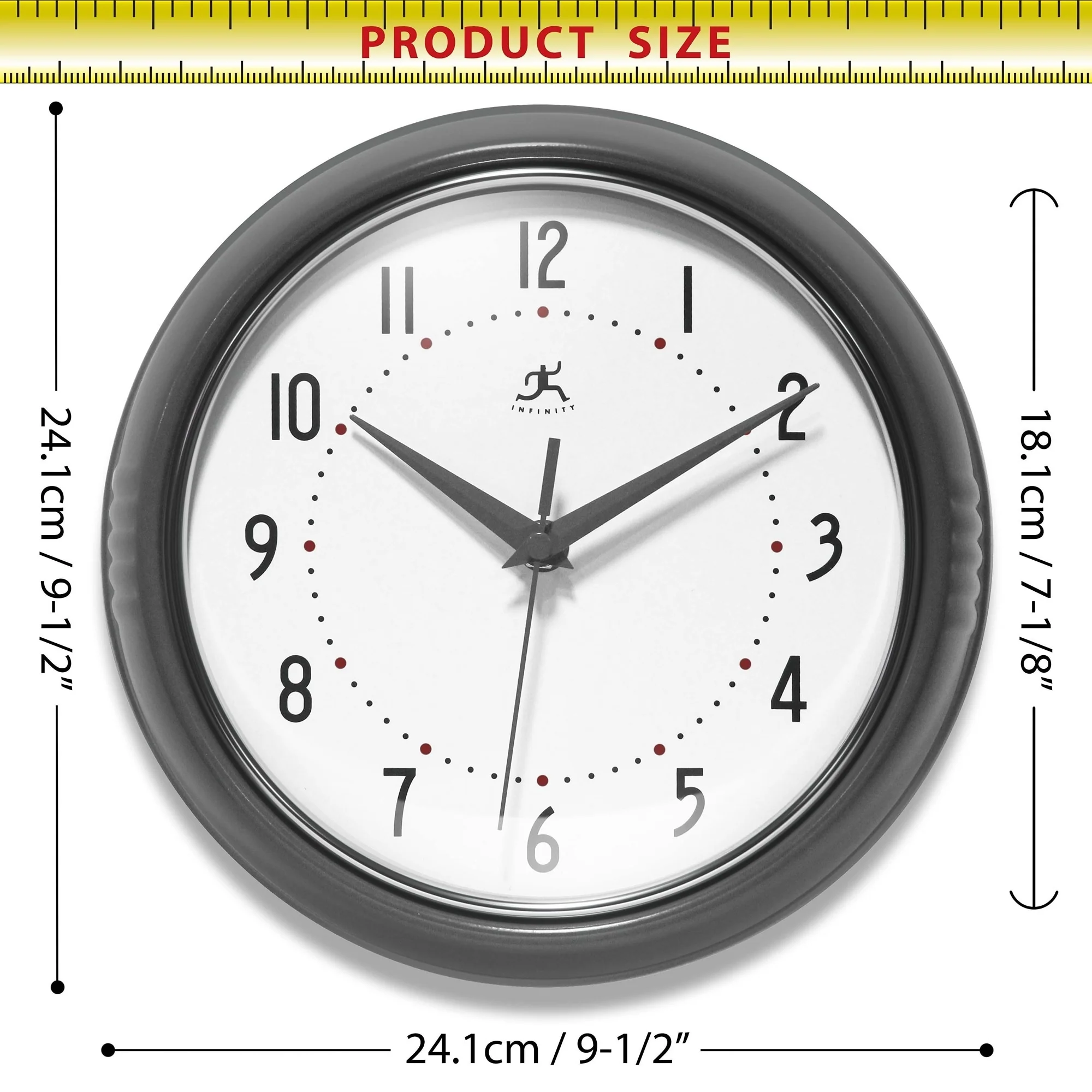 Round Retro Kitchen Wall Clock by Infinity Instruments