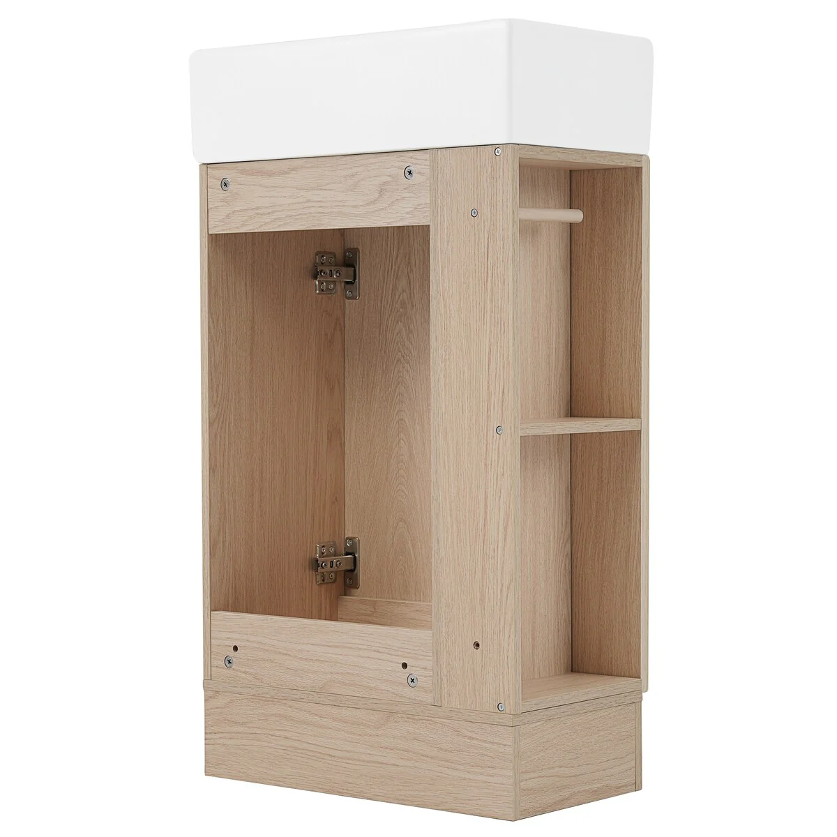 18.6 in. W x 10.6 in. D x 33.2 in. H Bathroom Vanity with Sink and Two-tier Shelves