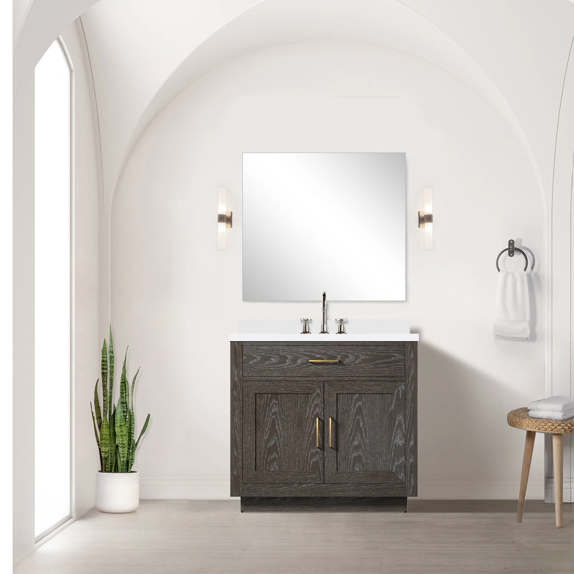 Abbey Bath Vanity with Cultured Marble Top, Sink and Faucet