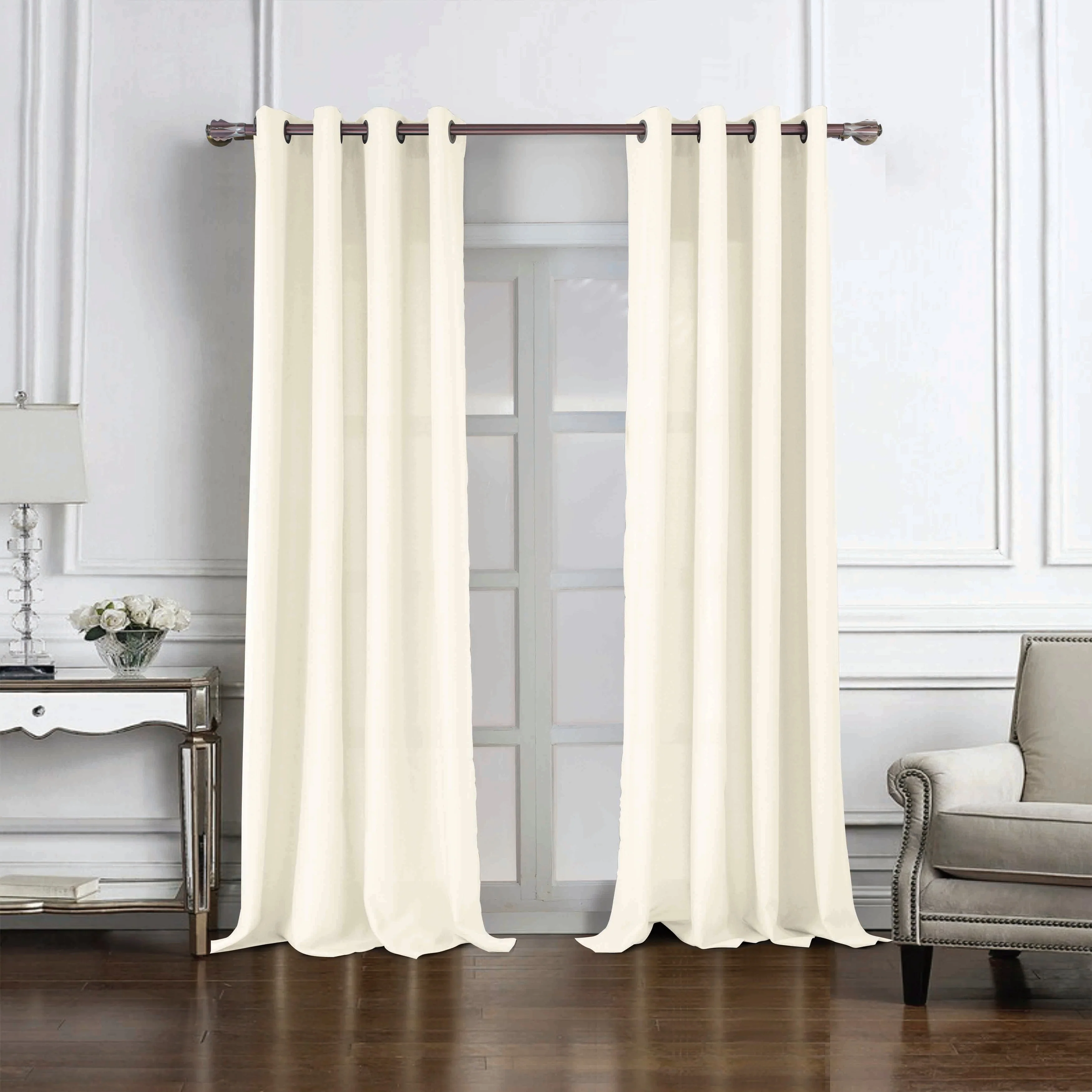 Cole Textured Grommet Window Curtain Panel 90
