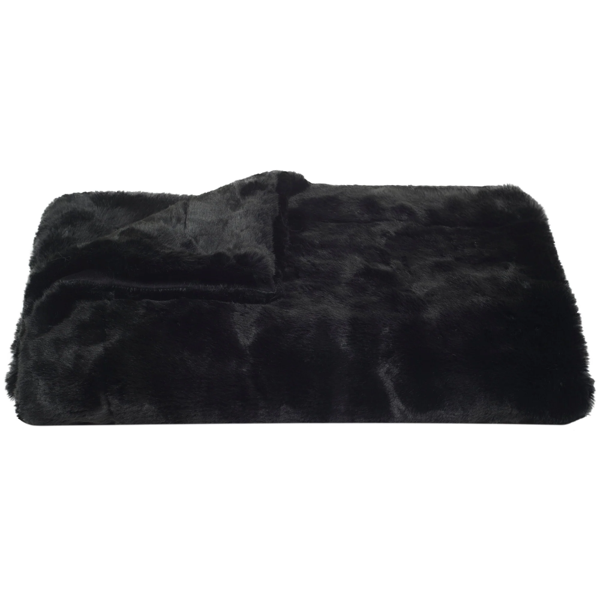 SAFAVIEH Faux Black Mink Throw -Black
