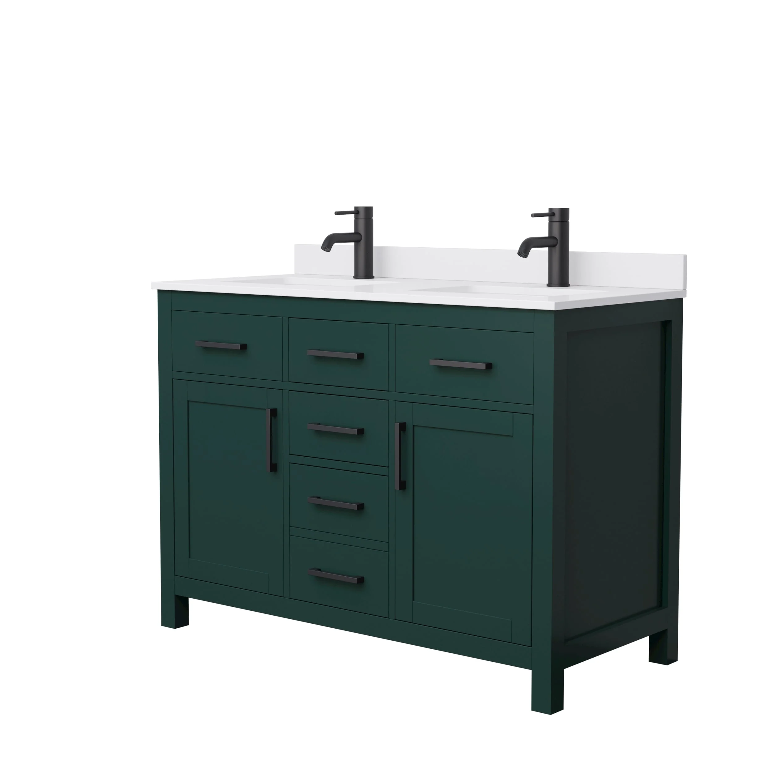 Beckett 48 Inch Double Vanity, Cultured Marble Top