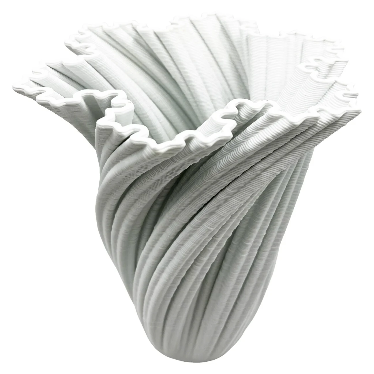 11 Inch Tall White Ceramic Vase