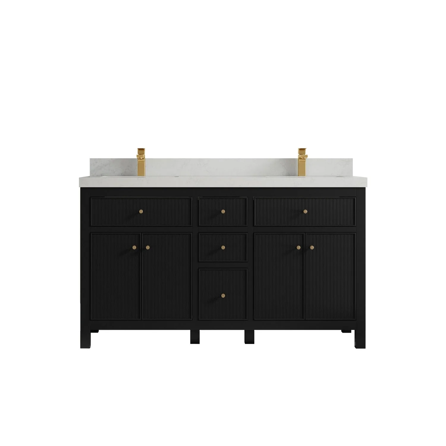 Willow Collections 60 in. W x 22 in D. Sonoma Free Standing Reeded Double Sink Bathroom Vanity with Countertop
