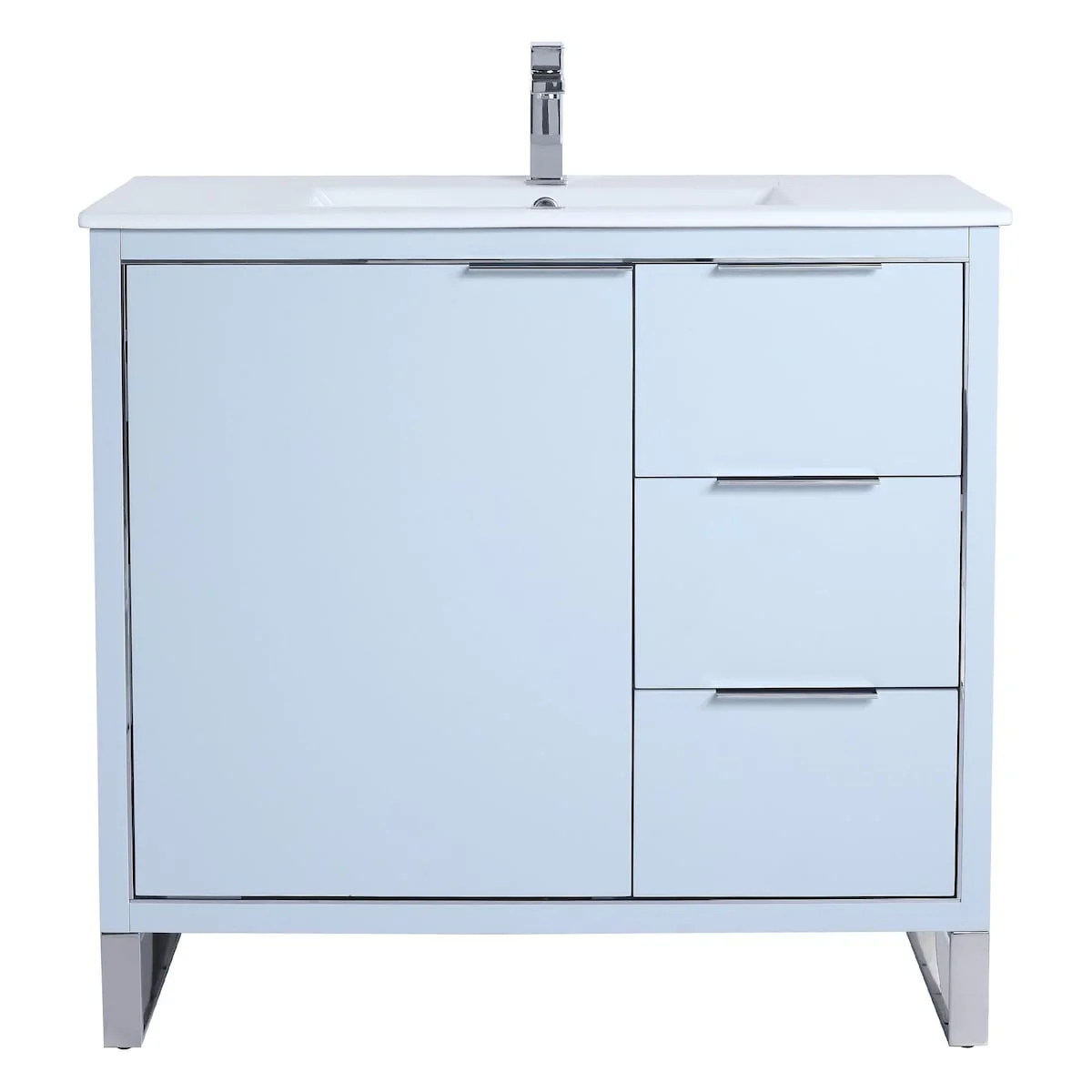 Fine Fixtures Opulence Collection Bathroom Vanity with White Ceramic Sink