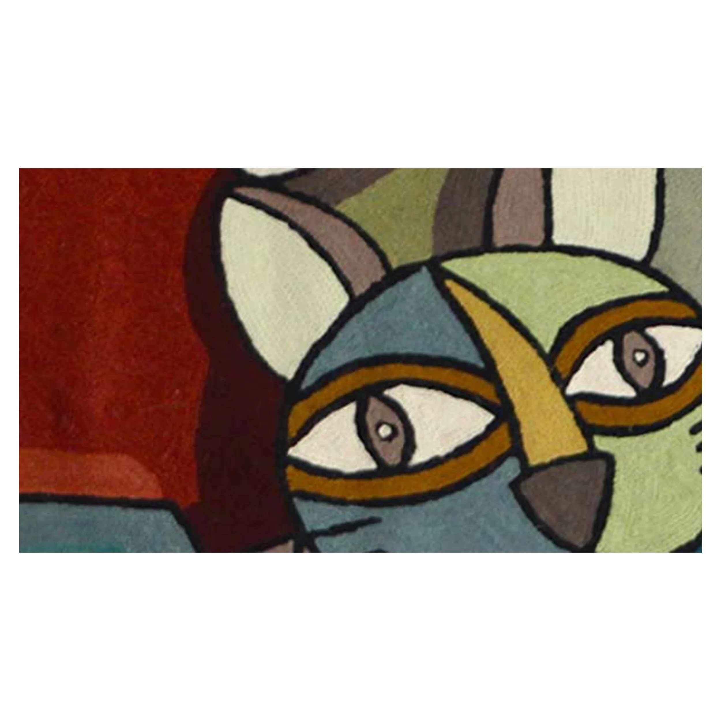 Handmade Dundee Design Embroidered Cat Tapestry (India)