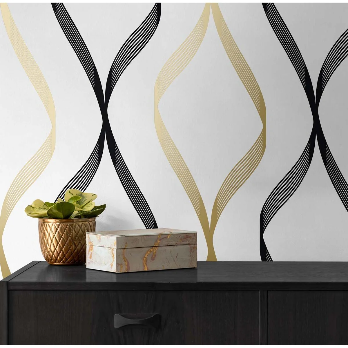 NextWall Ogee Ribbon Peel and Stick Wallpaper