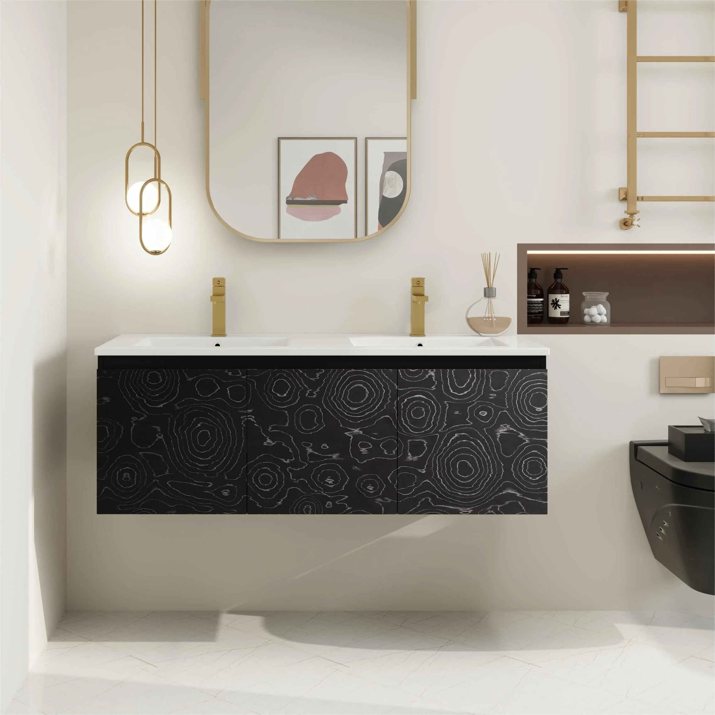 BNK 24/30/48 Inch Double Sink Bathroom Vanity with Soft Close Door