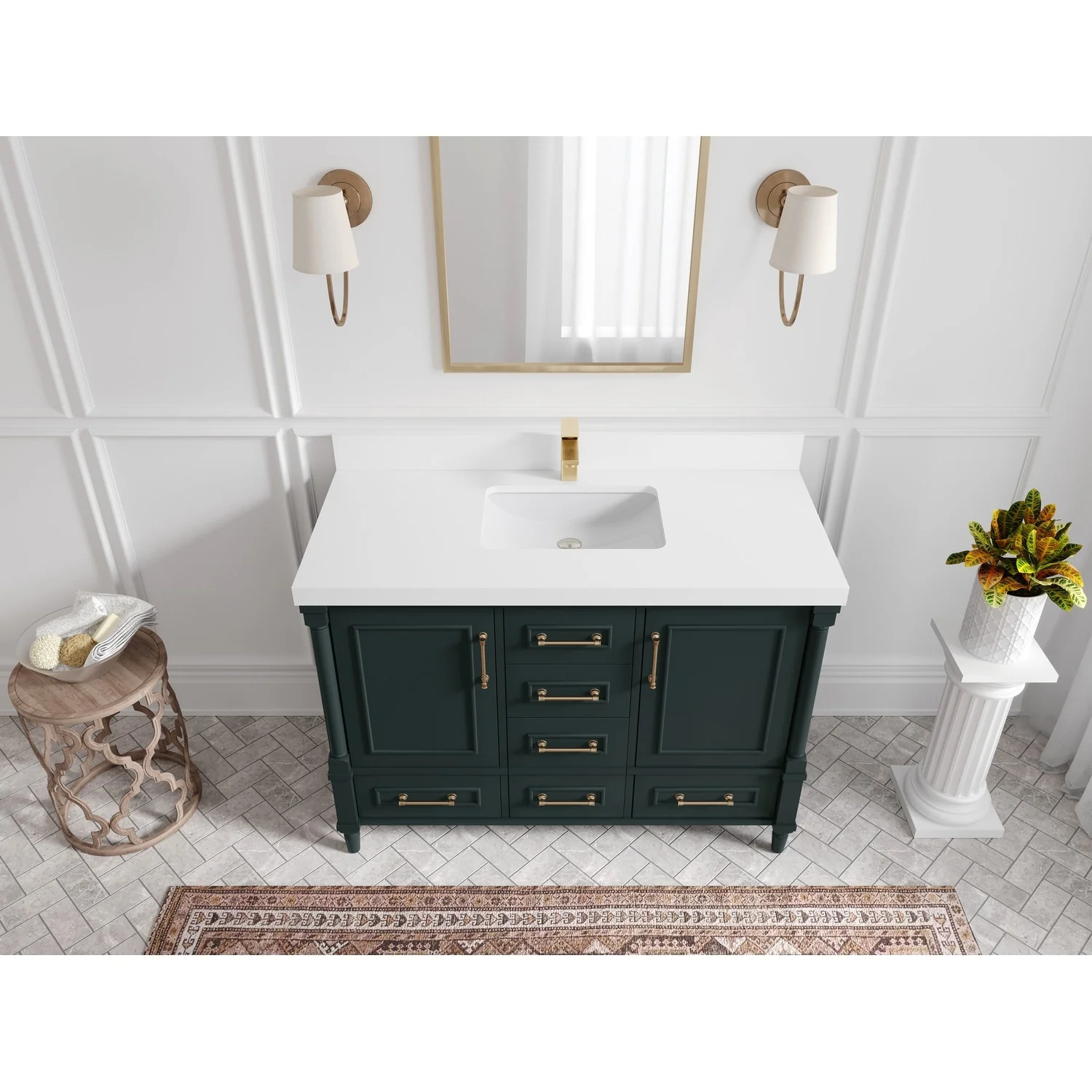 Willow Collections 48 in. W x 22 in. D Aberdeen Single Bowl Sink Bathroom Vanity with Countertop
