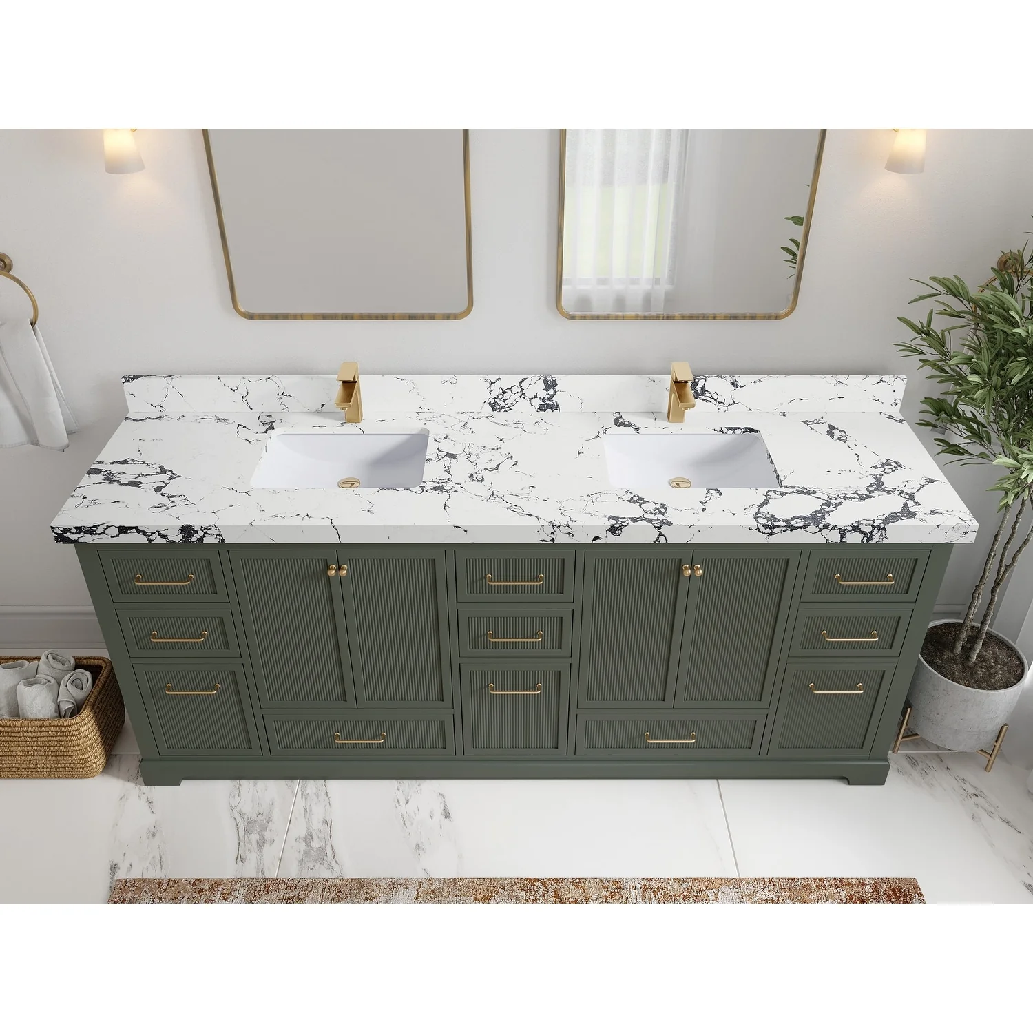 Willow Collections 84 in. W x 22 in. D Alys Double Bowl Sink Bathroom Vanity with Countertop