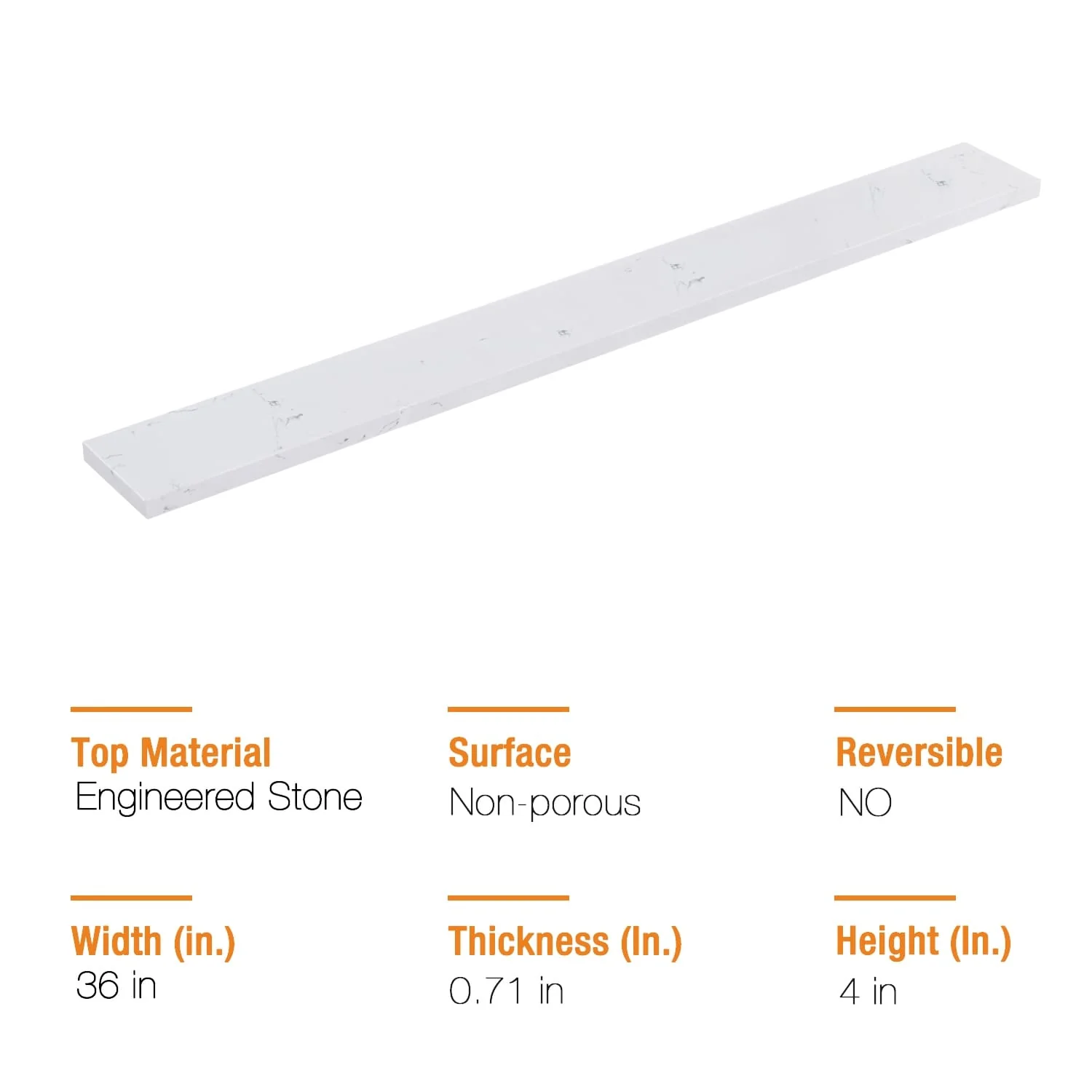 PROOX Cultured Marble Bathroom Vanity Top Backsplash Sidesplash