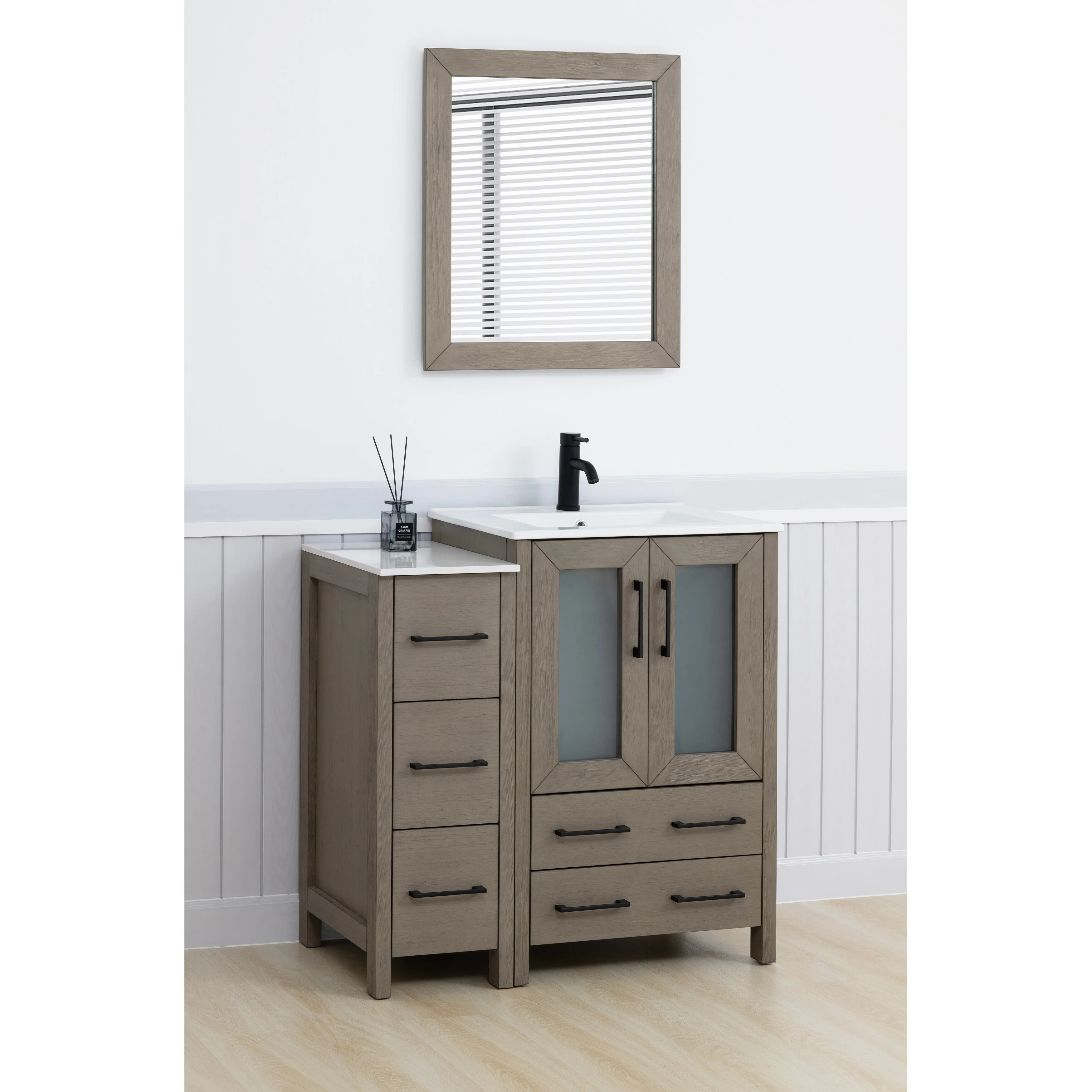Vanity Art 36-Inch Single Sink Bathroom Vanity with Top & Free Mirror - 36 X 18.1 X 35.8