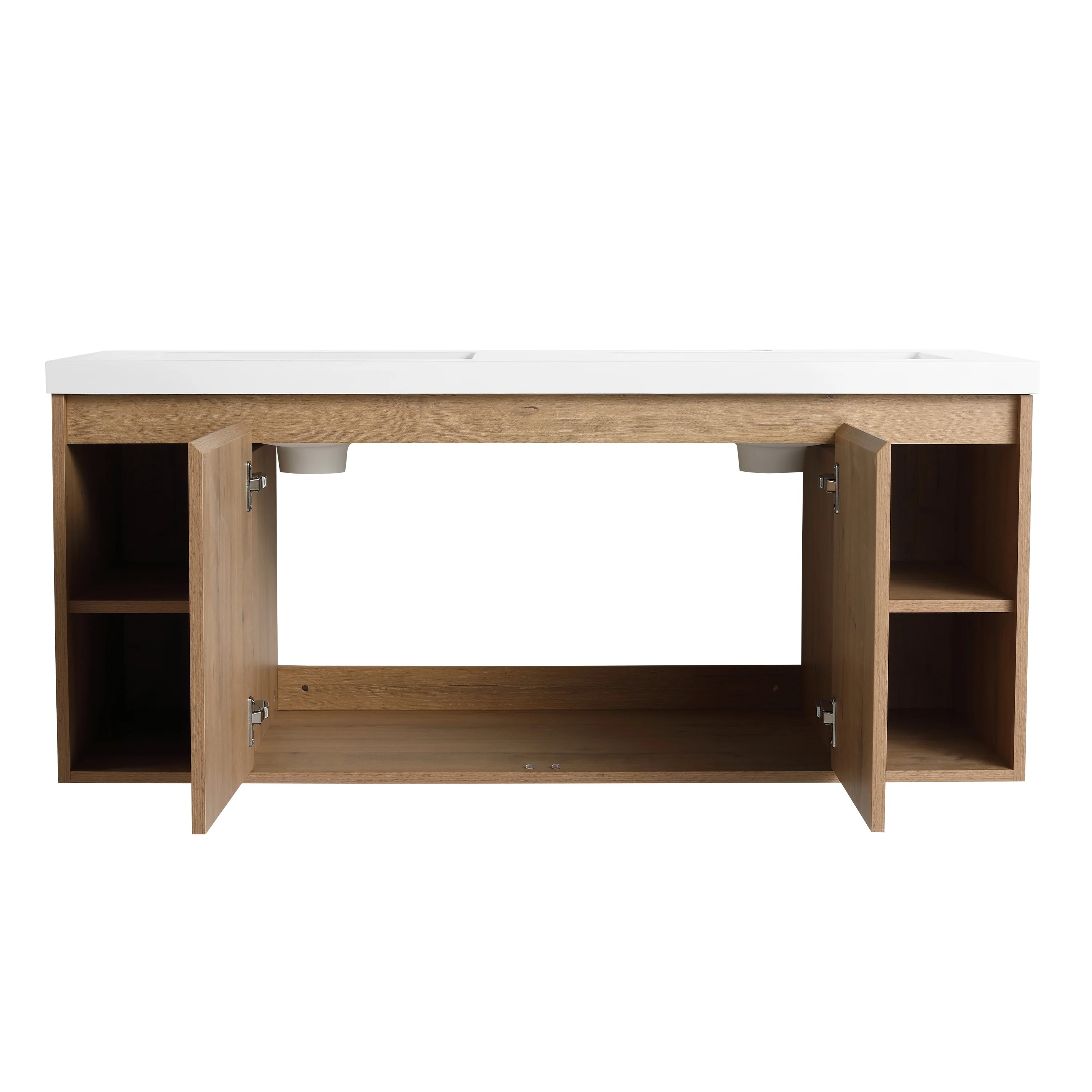 BNK Double Sink Bathroom Vanity in 48 Inch,Bathroom Cabinet with Soft Close Doors&Shelves