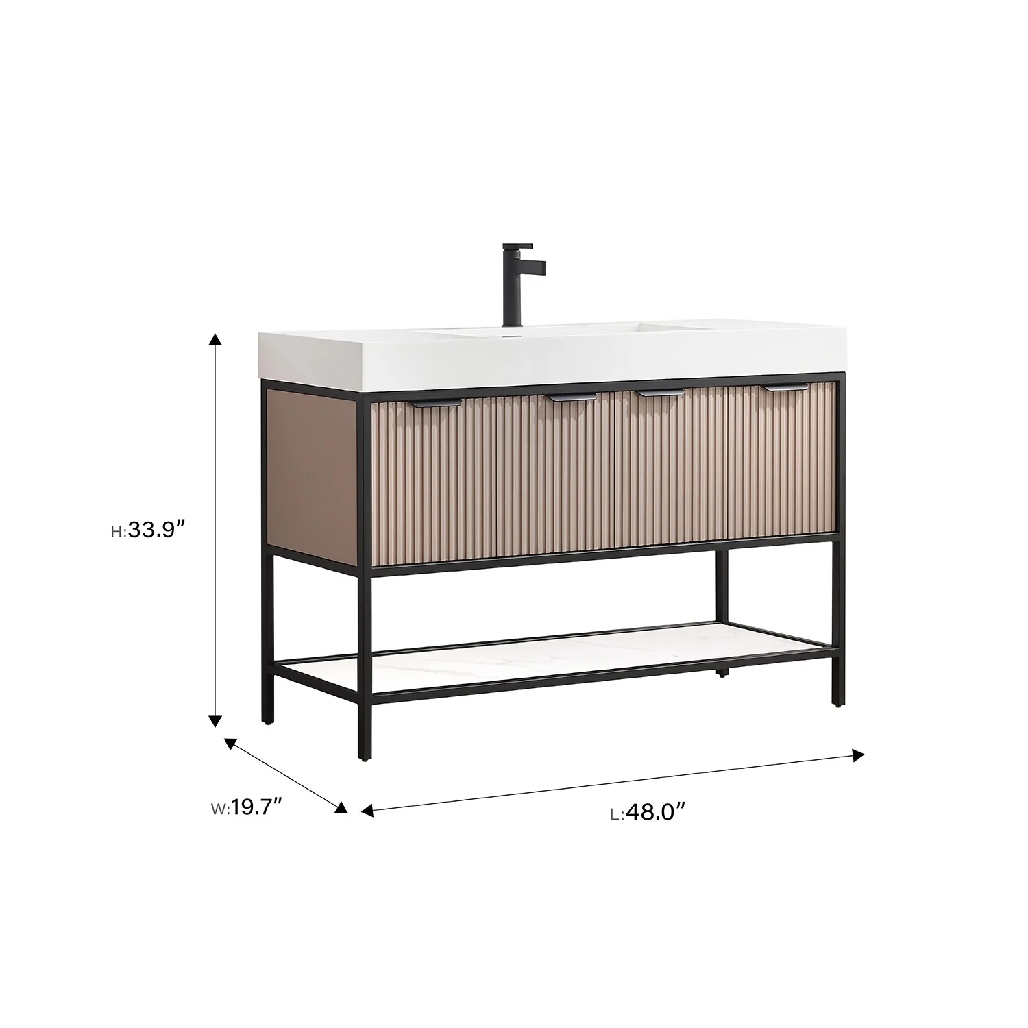 Marcilla 48 in. Single Sink Bath Vanity with Stone Sink Top