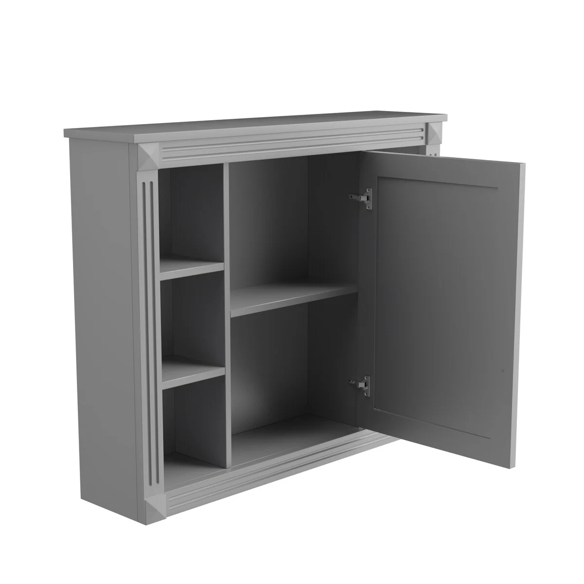 Wall Mounted Bathroom Storage Cabinet,Wall Cabinet with Mirror,Mirror Cabinet with 6 Open Shelves(Not Include Bathroom Vanity )