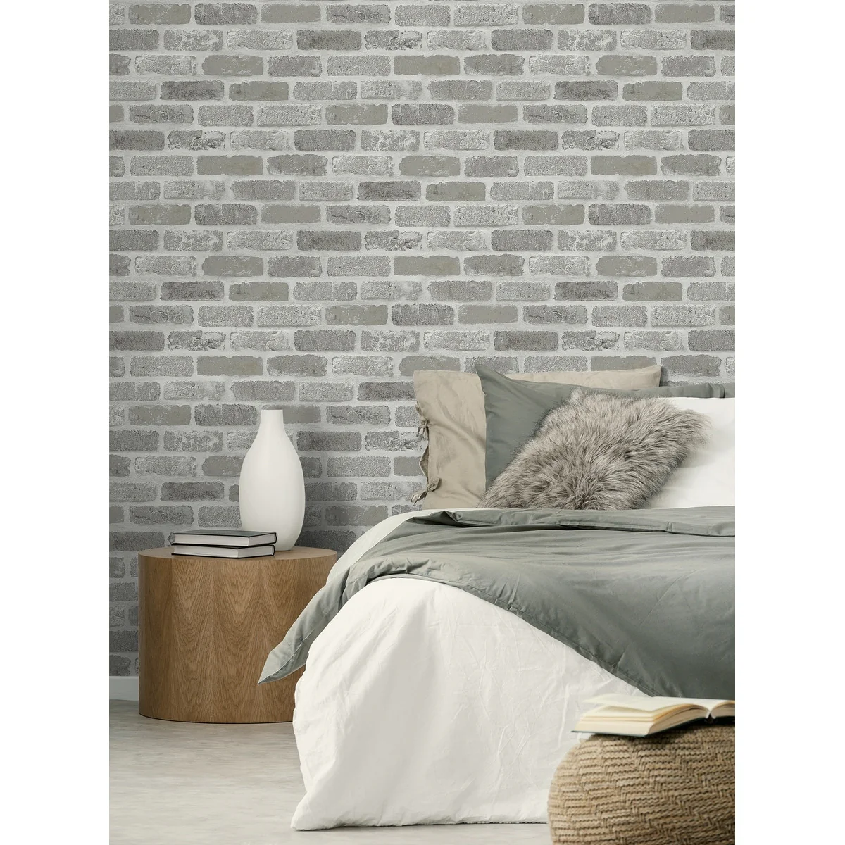 NextWall Washed Brick Peel and Stick Removable Wallpaper