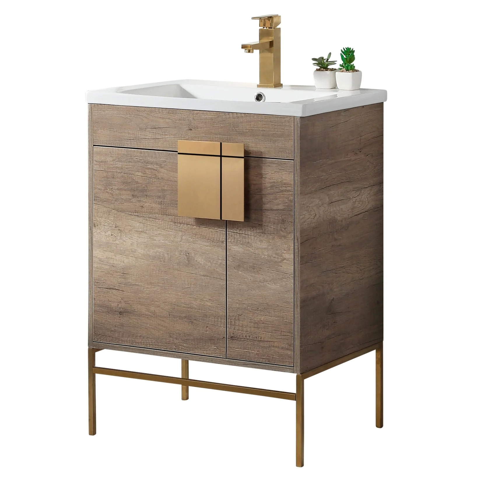 24-inch Modern Bathroom Vanity Set w/ Vitreous China Sink Top