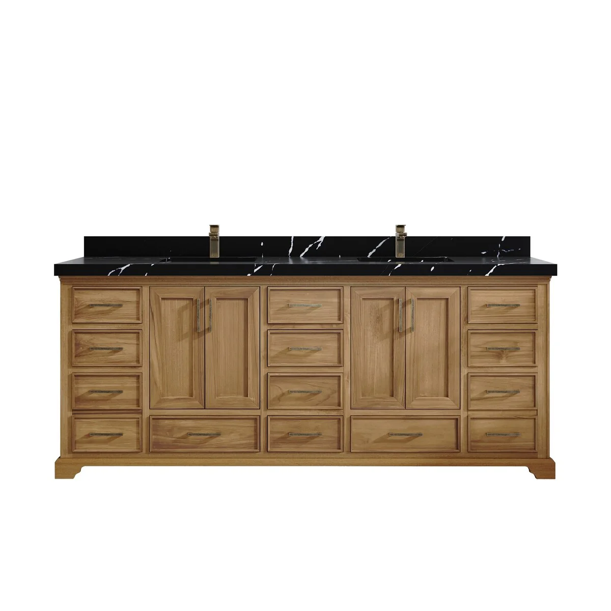 Willow Collections 84 in. W x 22 in. D Charlotte Teak Double Sink Bathroom Solid Teak Vanity with Countertop