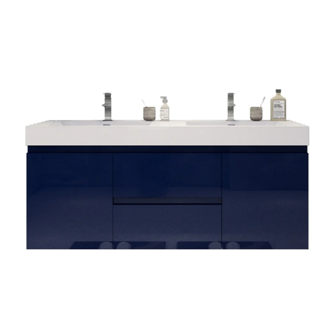Baillie 60'' Wall-Mounted Vanity with Double Reinforced Acrylic Sink