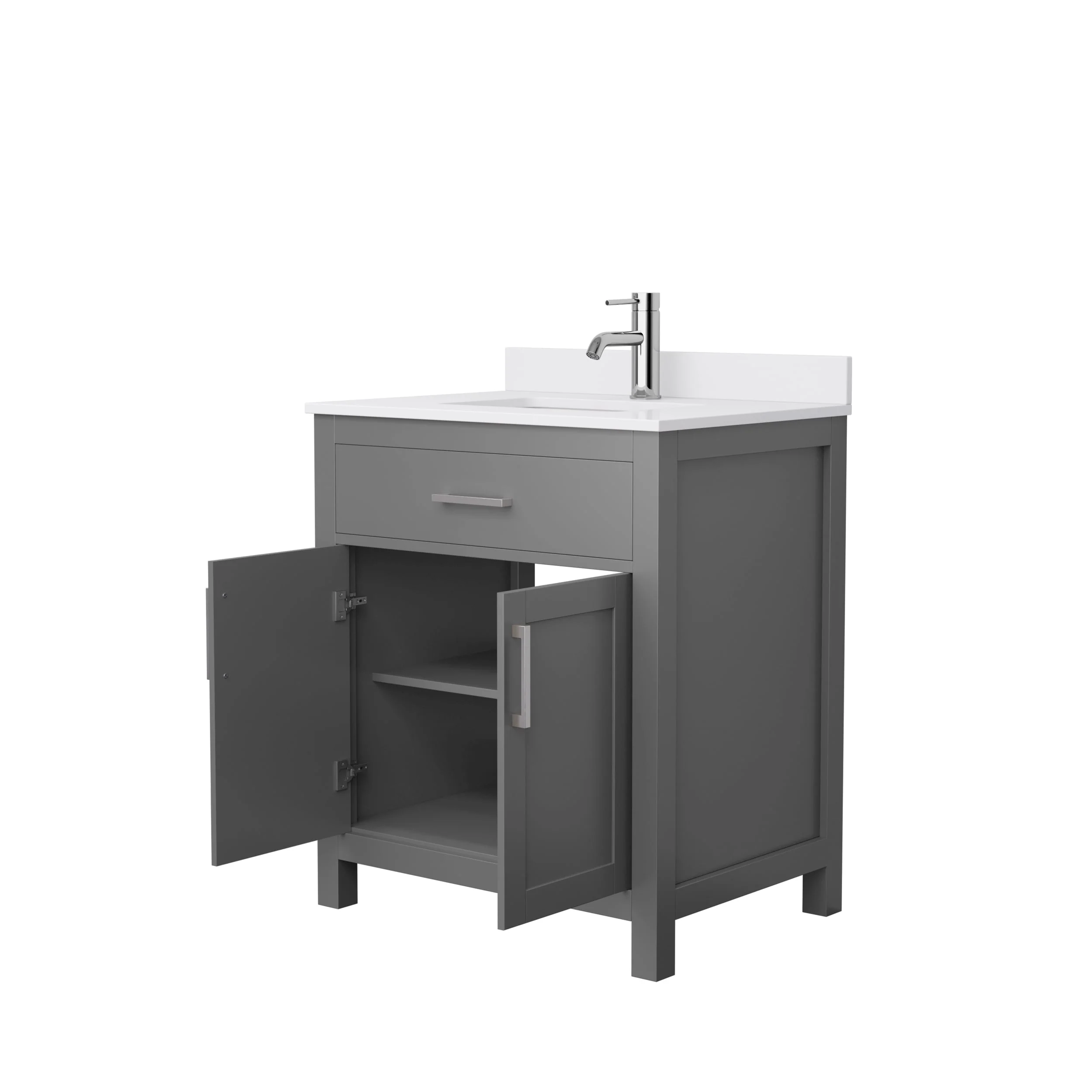 Beckett 30 Inch Single Vanity, Cultured Marble Top