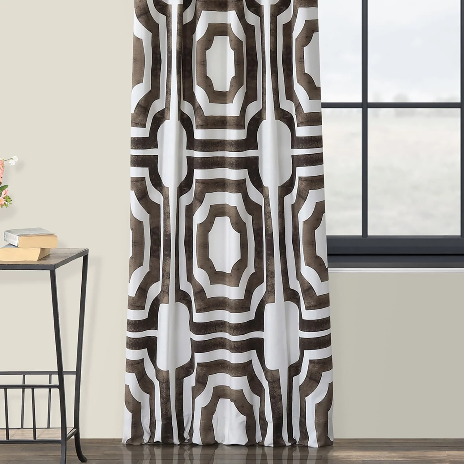 Exclusive Fabrics Modern Geometric Room Darkening Cotton Window Curtains (1 Panel)