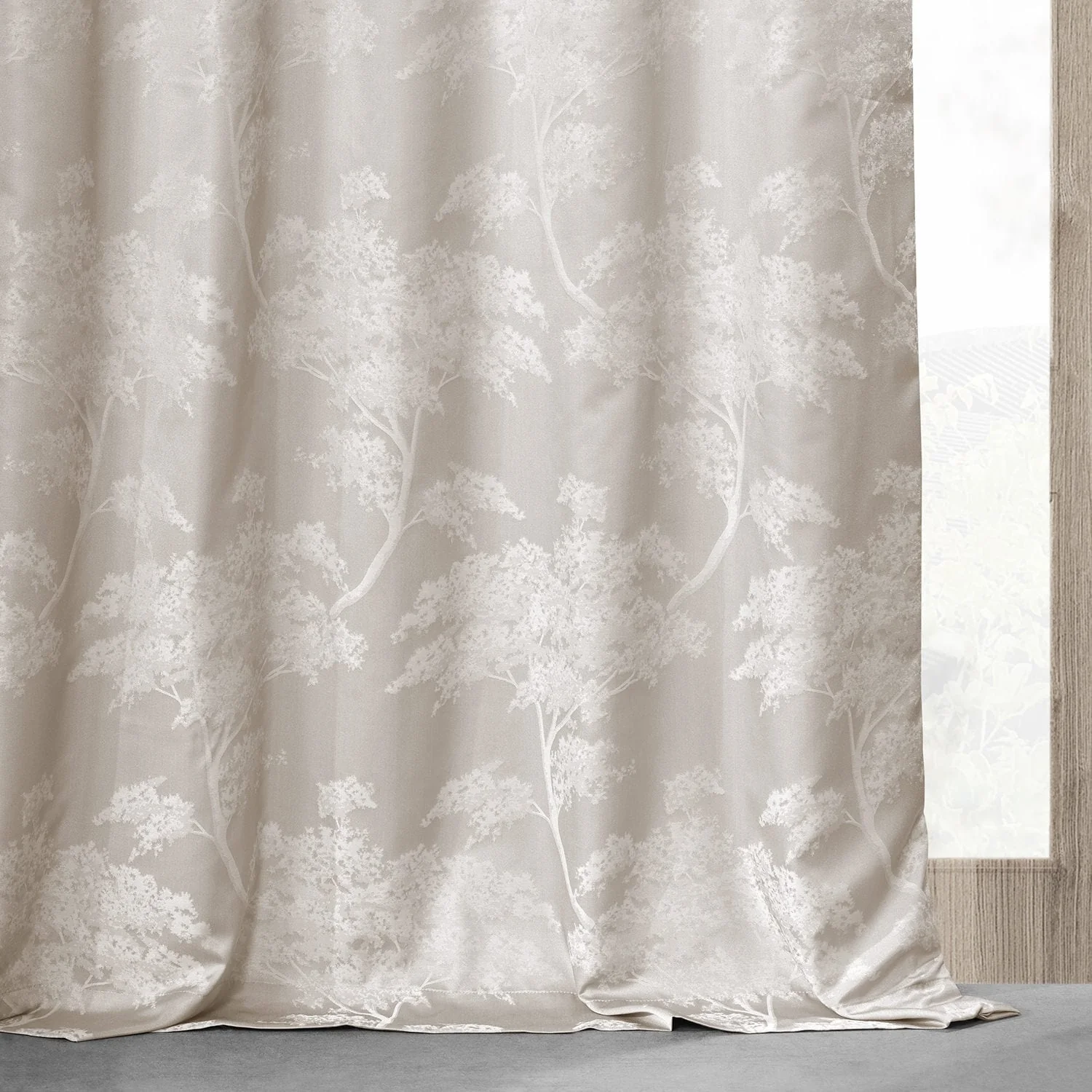 Exclusive Fabrics Sequoia Faux Silk Jacquard Curtain (1 Panel)