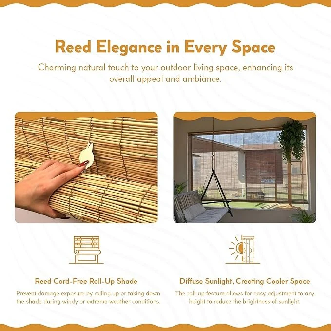 Radiance 72-inch Cocoa Peeled and Polished Reed Blind