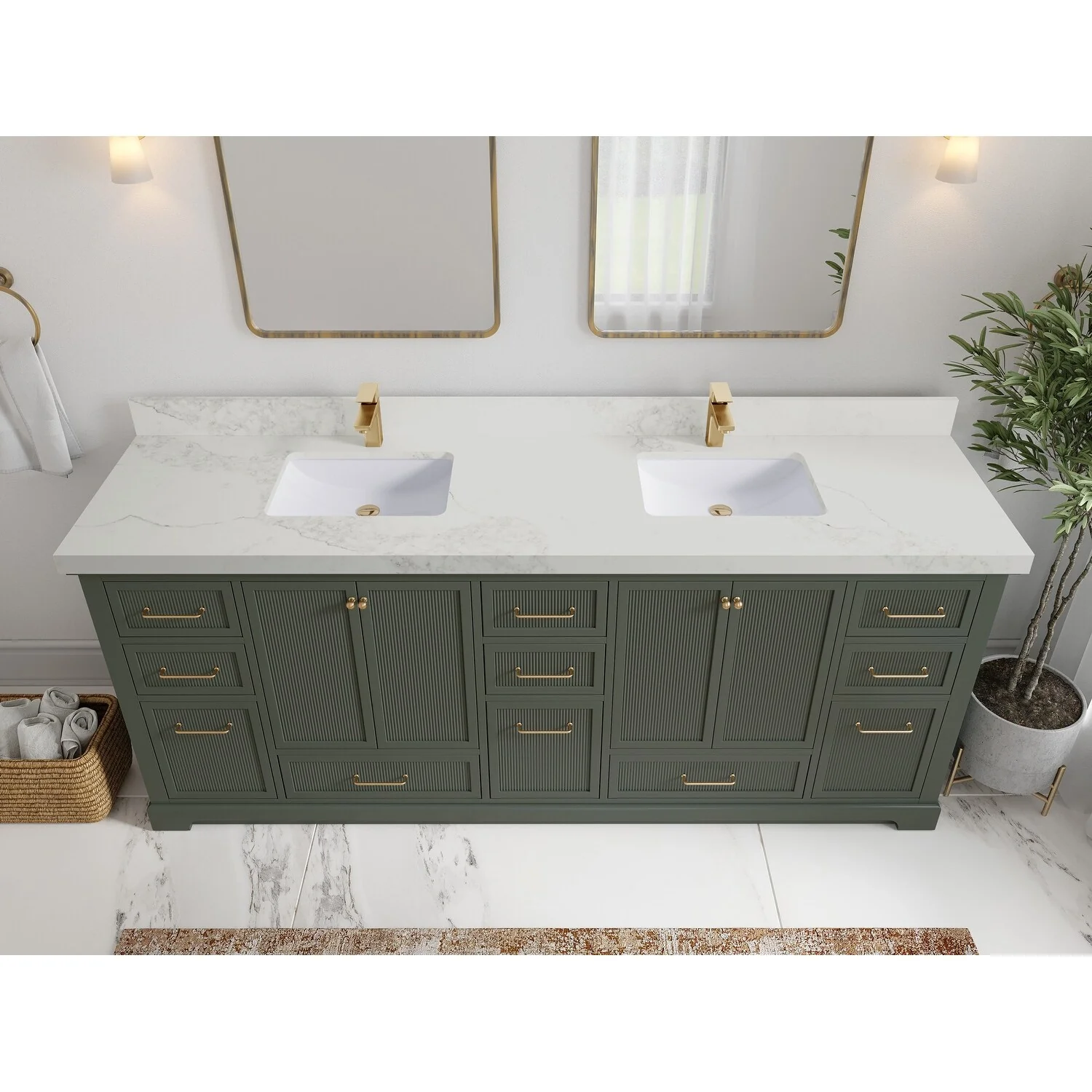 Willow Collections 84 in. W x 22 in. D Alys Double Bowl Sink Bathroom Vanity with Countertop