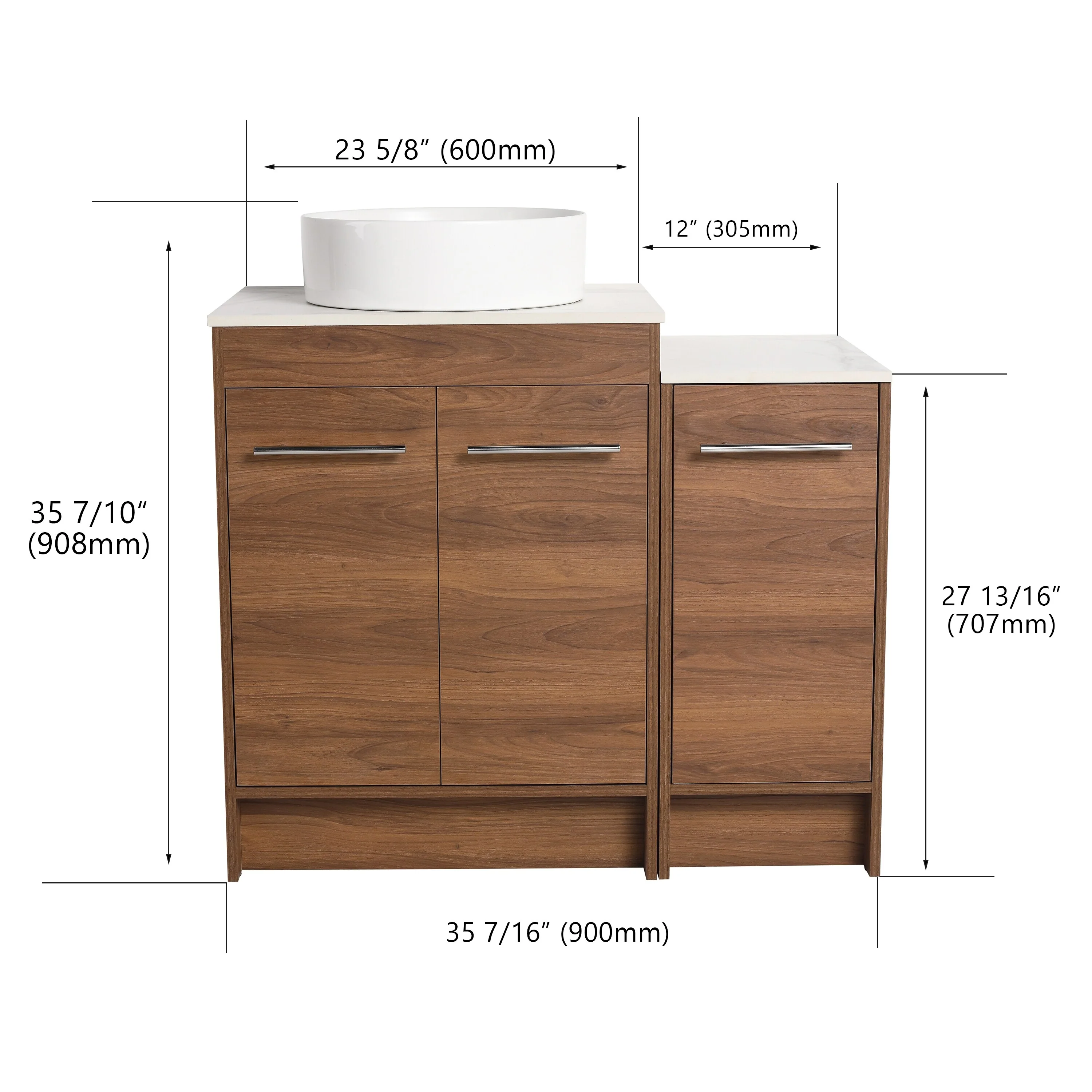 BNK 24/36/48/60 Inch Bathroom Vanity with Sink, Freestanding Bathroom Vanity with Soft Close Doors and Adjustable Shelf