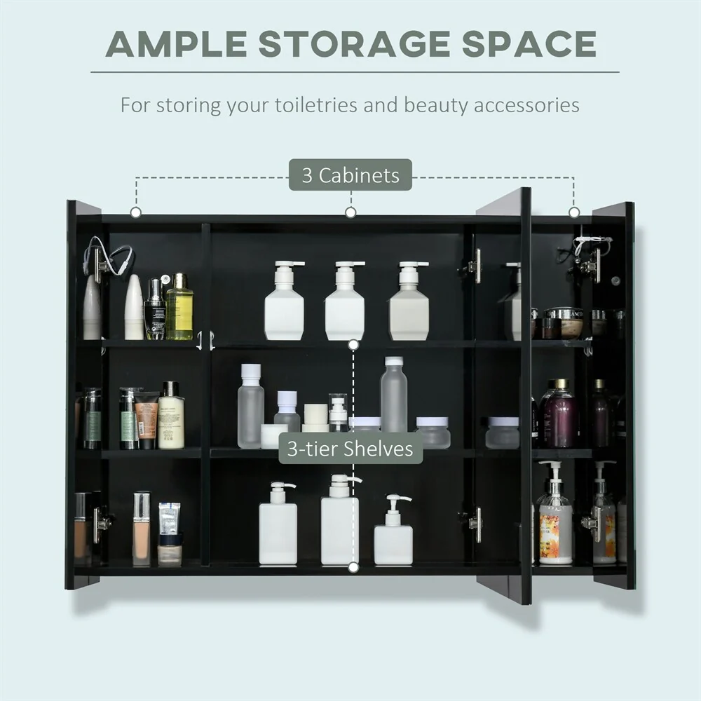 LED Lighted Medicine Cabinet w/Mirror,Wall Mounted Bathroom Cabinet