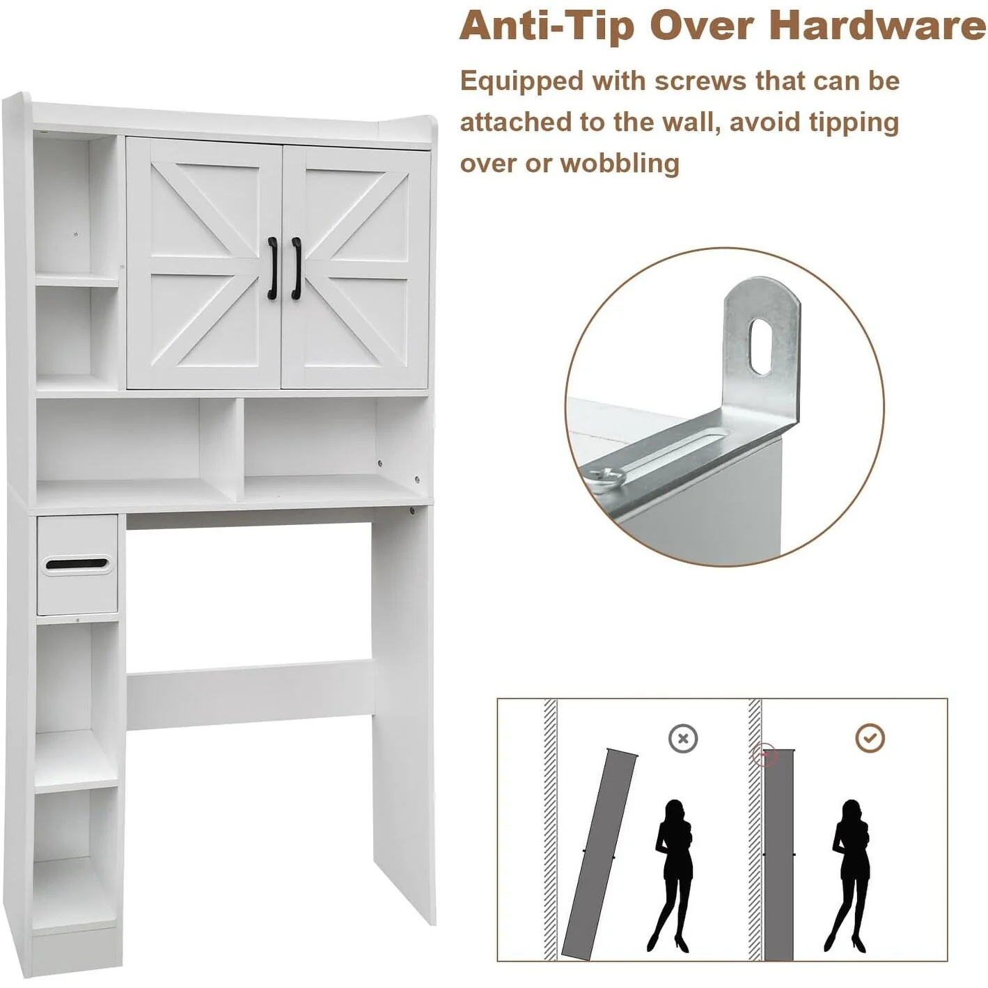 Over Toilet Storage Cabinet, Waterproof Bathroom Storage Shelves