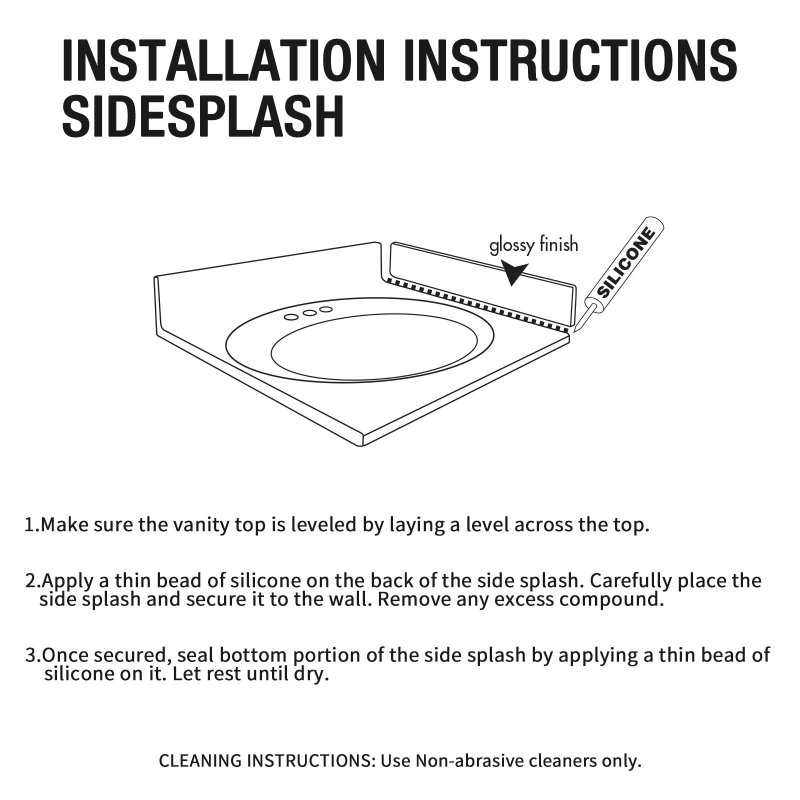 21.25 in. Engineered Marble Side Splash For Cabinet Vanity