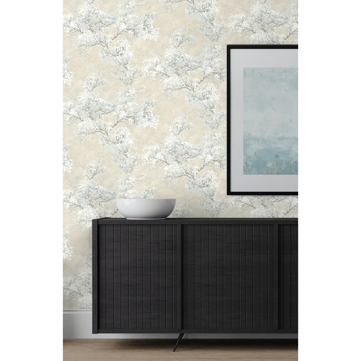 NextWall Cherry Blossom Grove and Stick Wallpaper