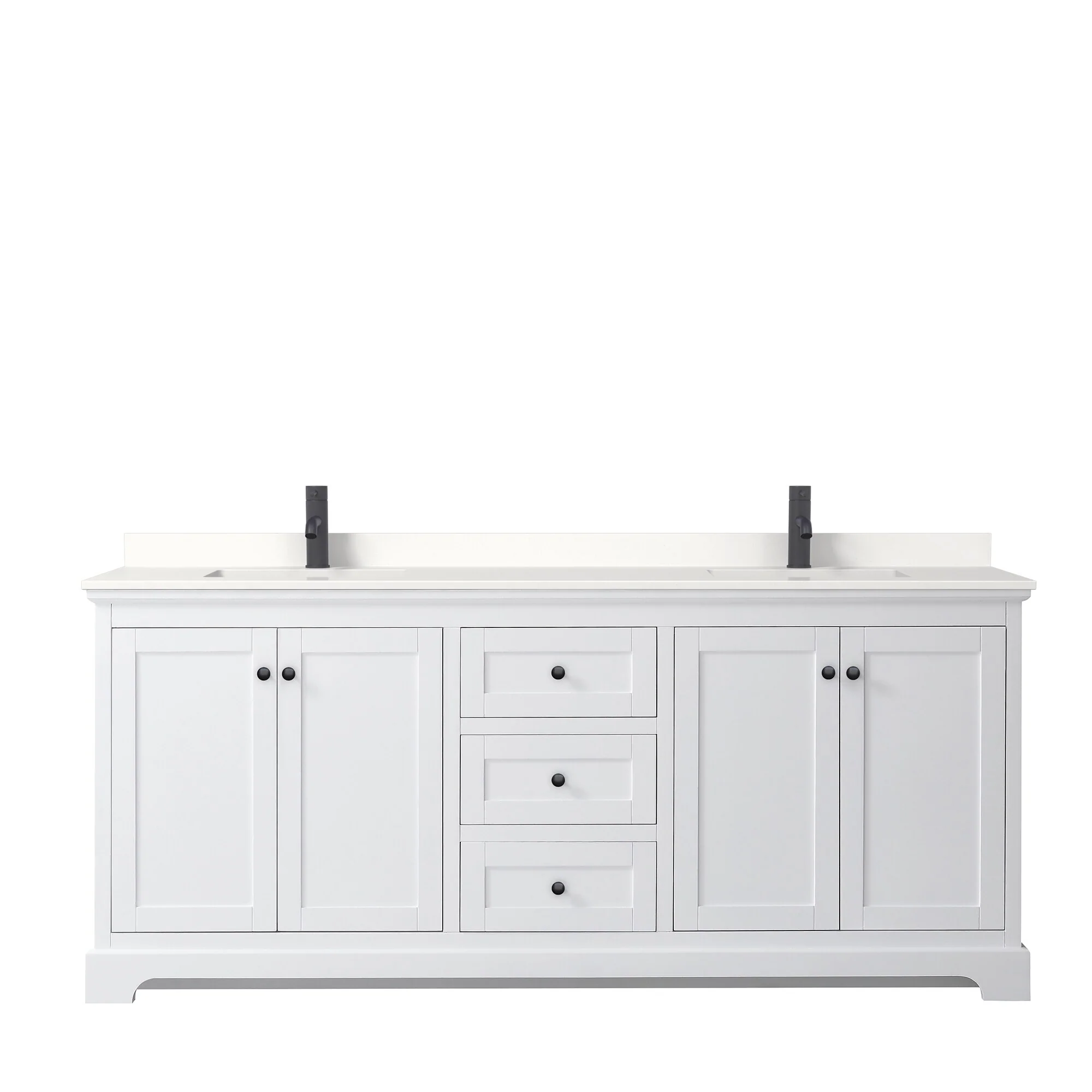 Avery 80-inch Double Vanity, Quartz Top