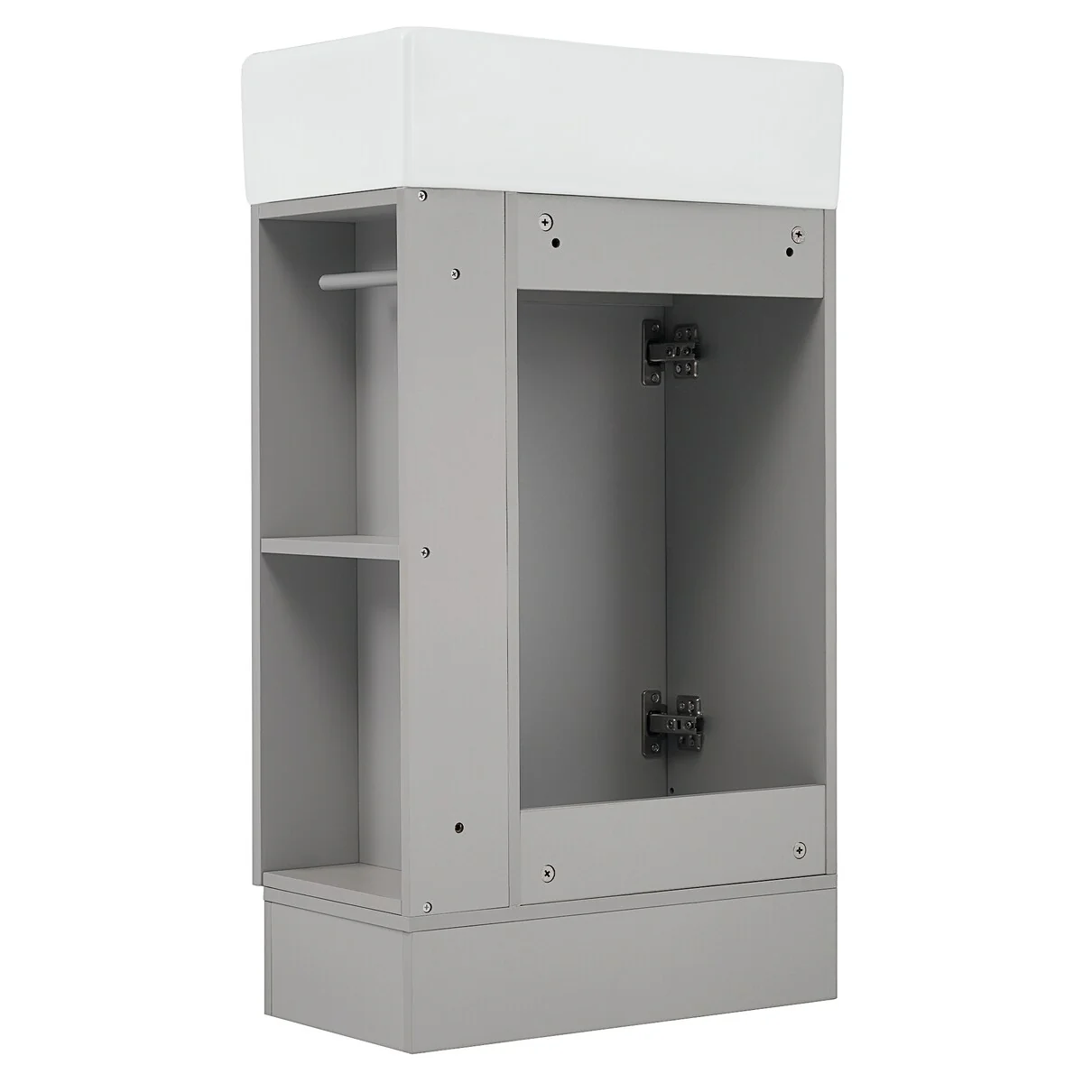 18.6 in. W x 10.6 in. D x 33.2 in. H Bathroom Vanity with Sink and Two-tier Shelves