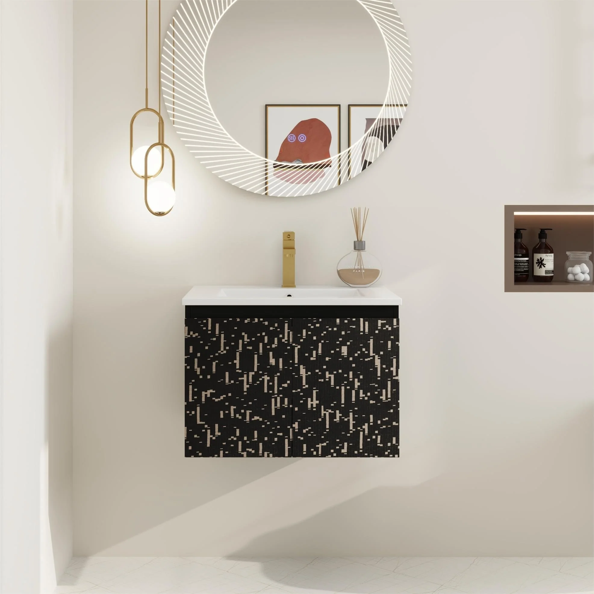 BNK 24/30/48 Inch Double Sink Bathroom Vanity with Soft Close Door