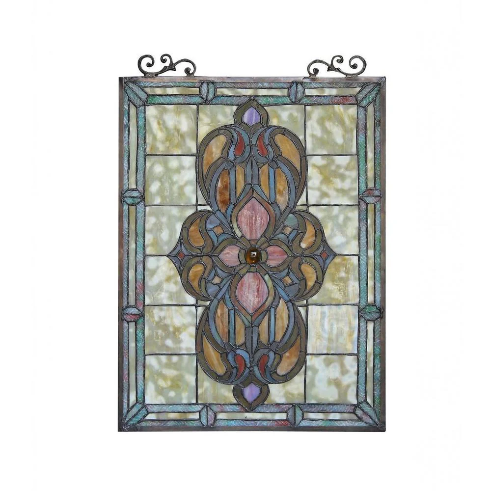 Chloe Tiffany Style Victorian Design Window Art Glass Panel