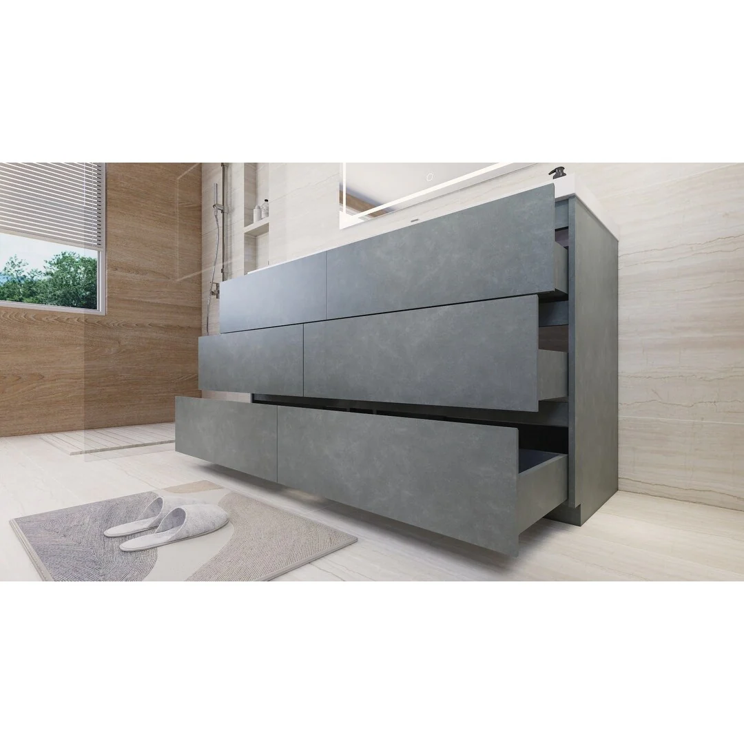 Aron 60'' Freestanding Vanity with Single Reinforced Acrylic Sink