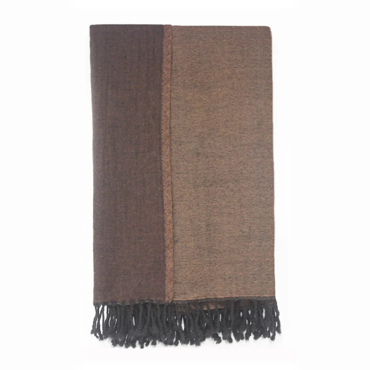100% Merino Wool Collection Brown and Taupe Reversible Throws